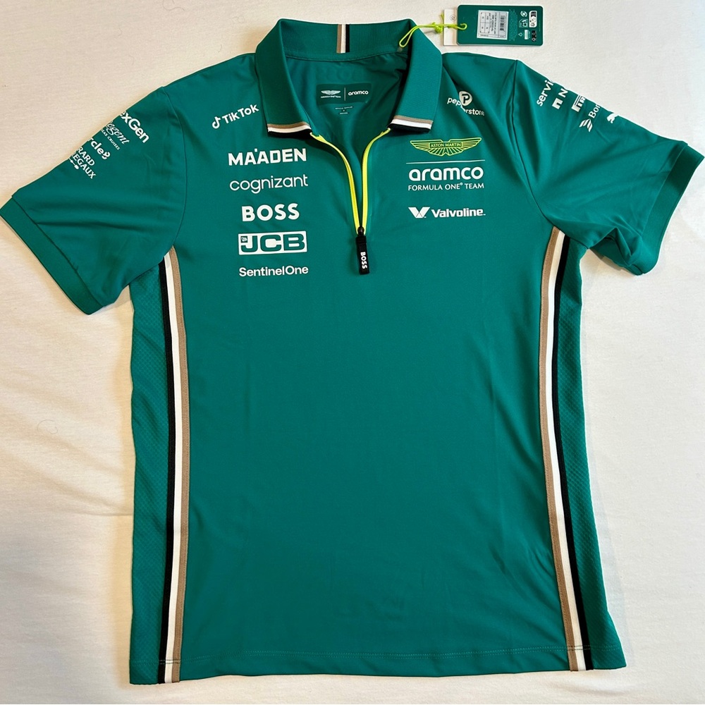 Aston Martin F1 Aramco Team Polo Shirt 2025 Green — Medium
